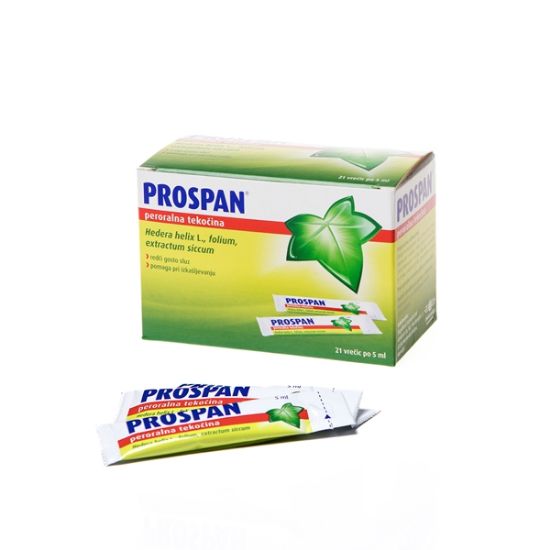 Slika Prospan peroralna tekočina, vrečka 5 ml, 21 vrečk