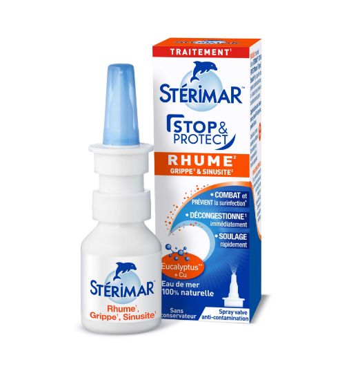 SterimarTM Prehlad in gripa Stop&Protect, hipertonična raztopina, odmaši nos