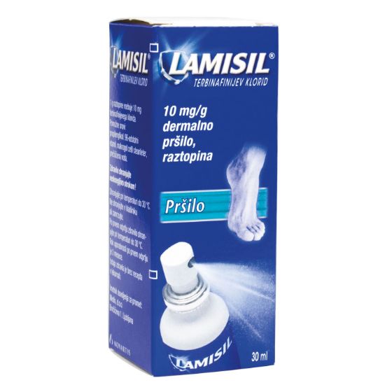 Lamisil pršilo proti glivičnim okužbam kože, nohtov in dimelj