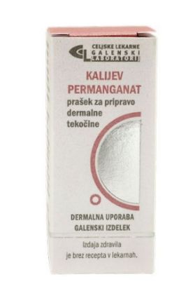Kalijev permanganat antiseptik za čiščenje ran, razjed in pri glivični okužbi kože