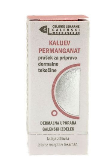 Kalijev permanganat antiseptik za čiščenje ran, razjed in pri glivični okužbi kože