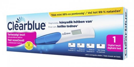 ClearBlue test nosečnosti za hitro odkrivanje z indikatorjem tednov