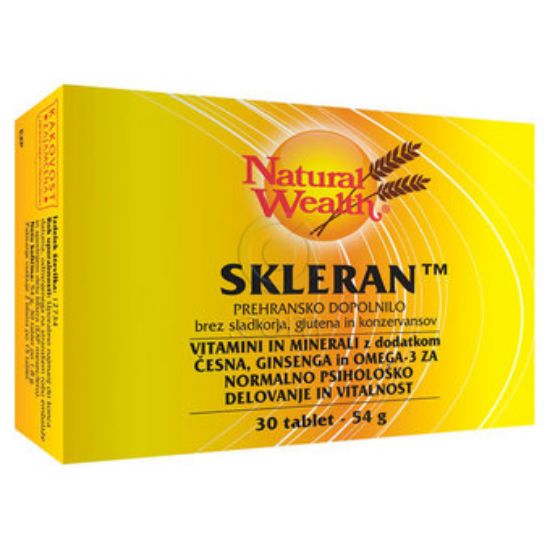 Skleran, Natural Wealth Vitamini in minerali z dodatkom česna, ginsenga in omega-3