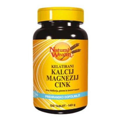 Natural Wealth Kalcij - Magnezij - Cink prispeva k ohranjanju zdravih kosti, kože, las, nohtov in ima vlogo pri ohranjanju vida