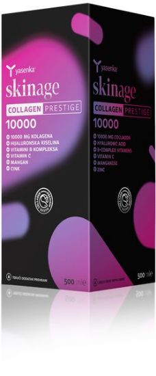 Skinage Collagen PRESTIGE 10.000 prispeva k normalni tvorbi kolagena za normalno delovanje kože in prispevajo k zaščiti celic 