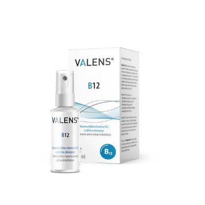 Valens B12 za zmanjševanje utrujenosti in izčrpanosti, normalno delovanje živčnega sistema in tvorjenje rdečih  krvnih teles