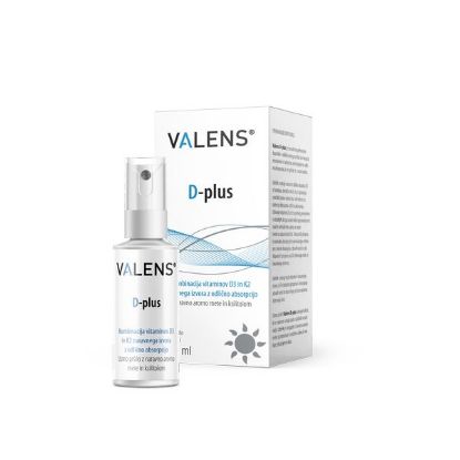 Valens D-plus ustno pršilo z vitaminom K2 za zdrave kosti in strjevanje krvi
