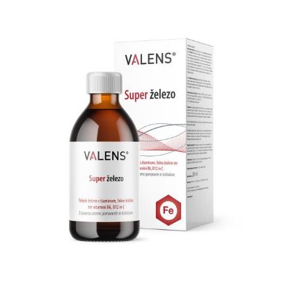 Valens Super železo sodeluje pri nastajanju rdečih krvničk in prenosu kisika po telesu, prispeva pa tudi k normalnemu delovanju imunskega sistema, zmanjševanju utrujenosti in izčrpanosti
