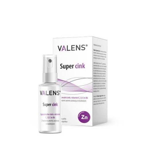 Valens Super cink ustno pršilo ima vlogo pri normalnem delovanju  imunskega sistema, zaščiti celic pred oksidativnim stresom ter ohranjanju zdravih kosti, las, nohtov in kože