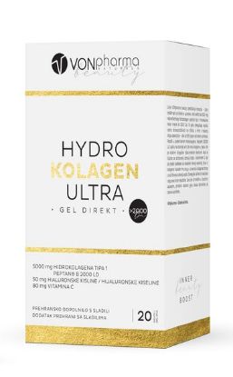 VonPharma Hydro Kolagen Ultra 2000 Da, hidrokolagenski peptid tipa 1, za zdravo kožo