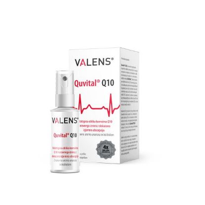 Valens Quvital Q10 ustno pršilo ima vlogo pri delovanju srca in  pripomore k normalnemu psihološkemu delovanju