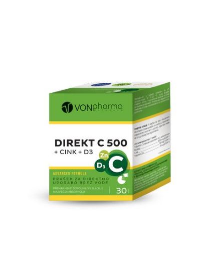 VONpharma Direkt C 500 + Cink + D3 za normalno delovanje imunskega sistema