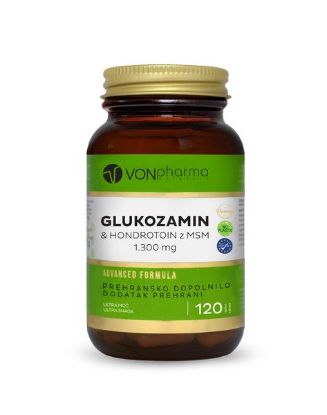 VONpharma Glukozamin&Hondrotoin z MSM vir lajšanja bolečin pri osteoartritisu, osteoartrozi in drugih vnetnih stanjih