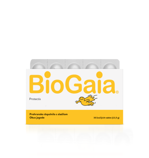 BioGaia Protectis - okus jagode probiotik za odrasle in otroke za boljšo prebavo