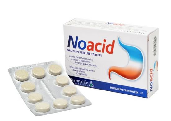 Noacid tablete proti zgagi in pekočemu občutku