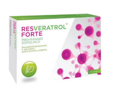 Resveratrol Forte antioksidant proti oksidativnemu stresu, pripomore zdravemu srčno-žilnemu sistemu