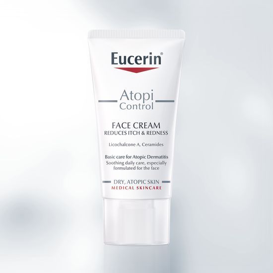 Eucerin AtopiControl krema za obraz se hitro vpije, za uporabo v fazi brez izraženih simptomov