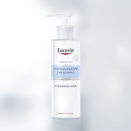 Eucerin DermatoCLEAN [HYALURON] blago čistilno mleko, Bogat kremni losjon,  Nežno, temeljito in učinkovito