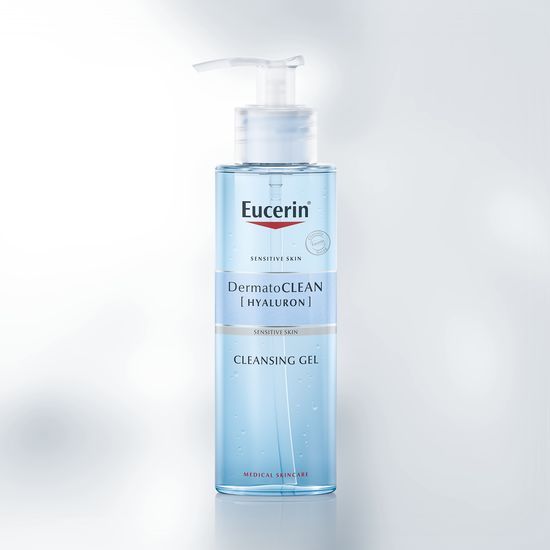 Eucerin DermatoCLEAN [HYALURON] čistilni gel, Nežen, temeljit in učinkovit,  Odstrani ličila