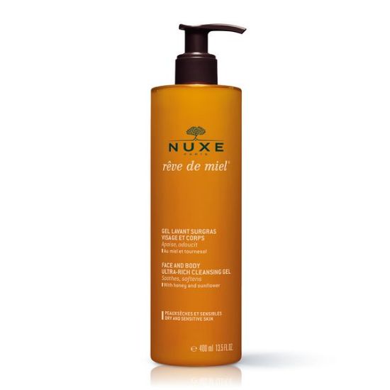 Nuxe Rêve de Miel Gel Lavant Surgras Izjemno bogat čistilni gel za obraz in telo, Za suho in občutljivo kožo