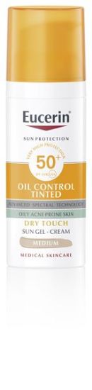 Eucerin Sun Oil Control kremni gel za zaščito pred soncem ZF 50+ v odtenku Medium