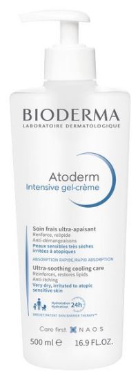 Izjemno pomirjujoča osvežilna gel-krema za nego zelo suhe, razdražene do atopijske kože - Atoderm Intensive gel-crème - Bioderma