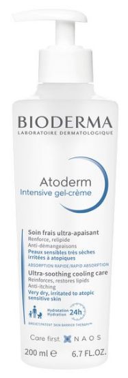 Izjemno pomirjujoča osvežilna gel-krema za nego zelo suhe, razdražene do atopijske kože - Atoderm Intensive gel-crème - Bioderma