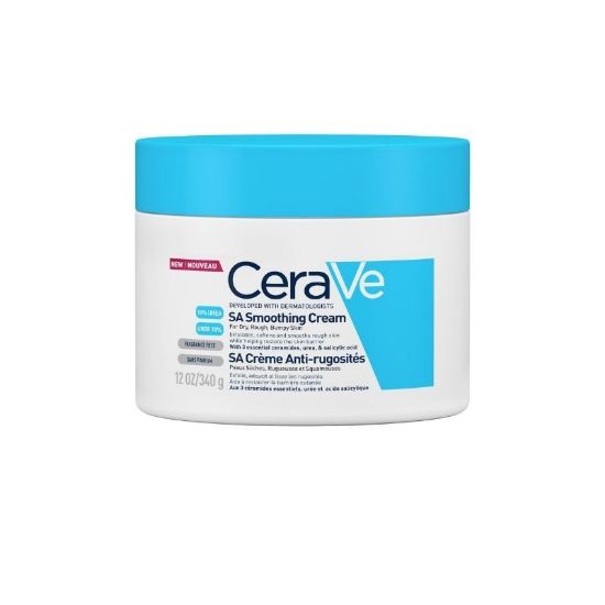 CeraVe SA Smoothing Cream je bogato vlažilno sredstvo brez dišav za nežno odstranjevanje odmrle kože na telesu