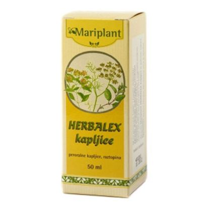 Mariborske lekarne Herbalex Mariplant kapljice pomoč pri krčih, napenjanju, bolečih menstruacijah, vnetju dlesni