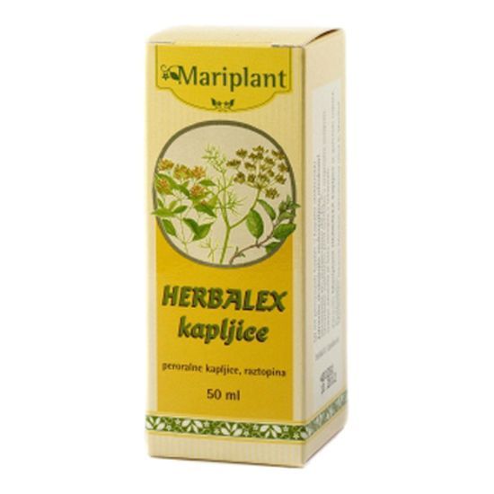 Mariborske lekarne Herbalex Mariplant kapljice pomoč pri krčih, napenjanju, bolečih menstruacijah, vnetju dlesni