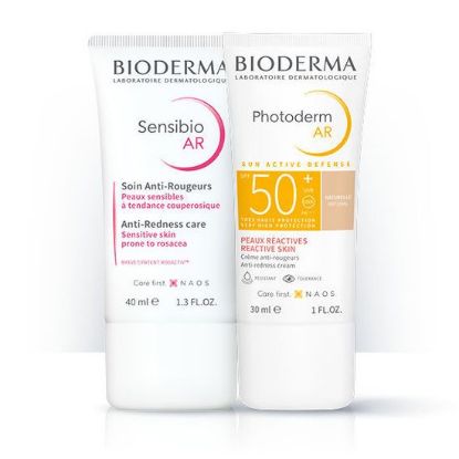 Bioderma paket, Sensibio AR in Photoderm AR ZF 50 +, za kožo z rdečico, 40ml + 30ml