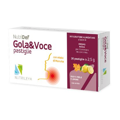 Nutrileya Nutridef  Gola&Voce pastile za  grlo med in limona, 20 pastil