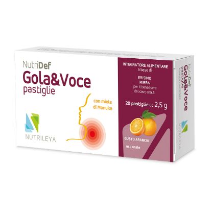 Nutrileya Nutridef  Gola&Voce pastile pomaranča, 20 pastil