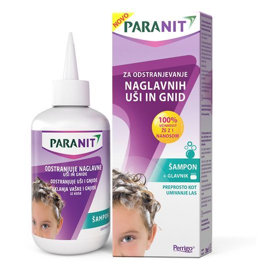 Paranit, šampon + glavnik za odstranjevanje naglavnik uši in gnid, 200ml 