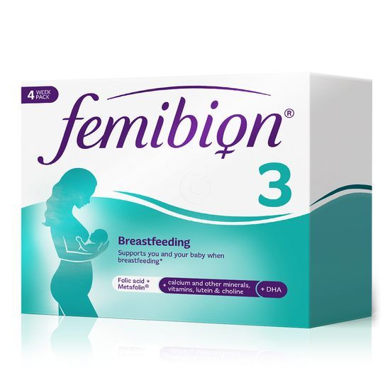Femibion 3, podpora dojenju, 28 tablet in 28 kapsul