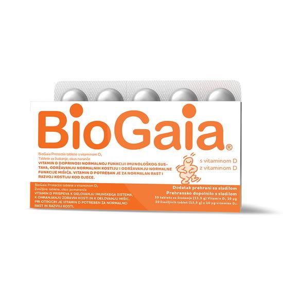 BioGaia Protectis z vitaminom D - okus pomaranče probiotik z vitaminom D