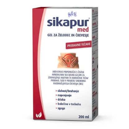 Sikapur Med gel za želodec in črevesje v steklenički 200 ml, mineralni silicijev gel za podporo prebavilom
