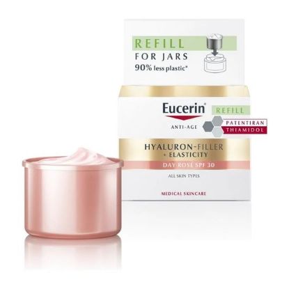 Hyaluron-Filler + Elasticity Rose dnevna krema z ZF30, refill, 50 ml