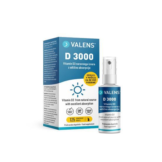 Valens vitamin D 3000 ustno prsilo 25 ml