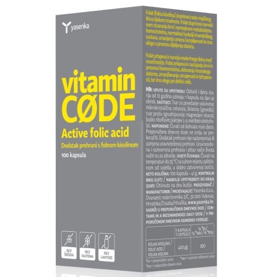 yasenka vitamin code aktivna folna kislina 100 kapsul