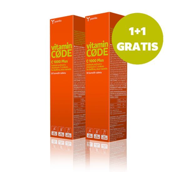 Yasenka code vitamin C 1000 mg 1+1 gratis, 20 sumecih tablet