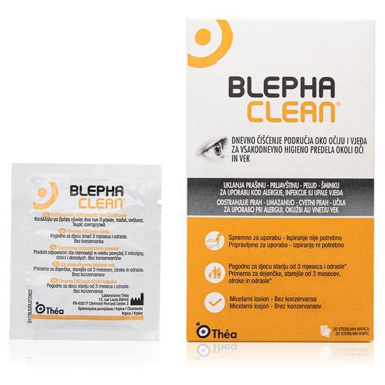 blephaclean sterilne krpice za ciscenje vek, 20 sterilnih krpic