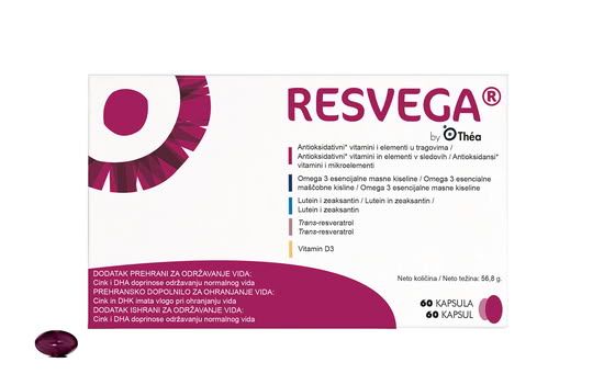 Resvega packshot, izdelka, za oči z resveratrolom