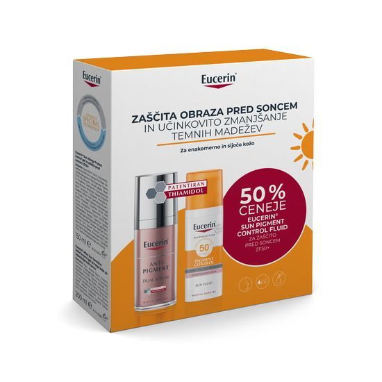 Eucerin zaščita obraza pred soncem in zmanjševanje temnih madežev pakiranje