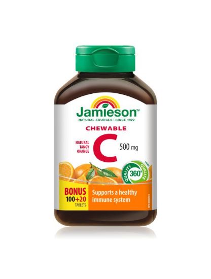 Jamieson Vitamin C 500 mg, 120 žvečljivih tablet