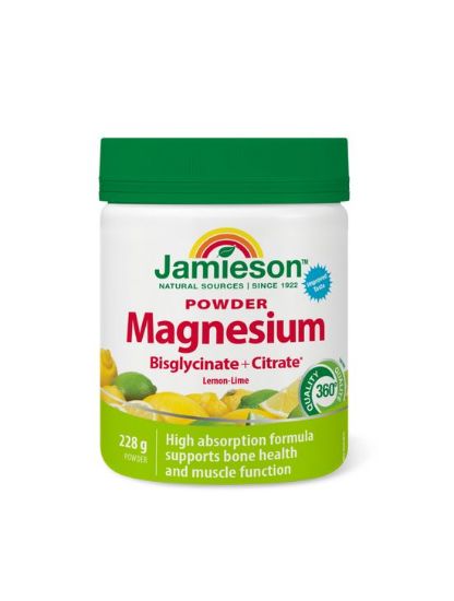 Jamieson Magnezij prašek za pripravo napitka, z okusom limone in limete, s sladili