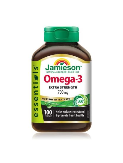Jamieson Omega-3 EKSTRA MOČ brez priokusa po ribah, kapsule