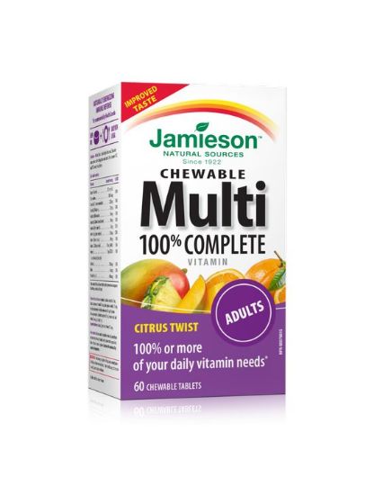 Jamieson Multivitamini in minerali za odrasle, 60 žvečljivih tablet