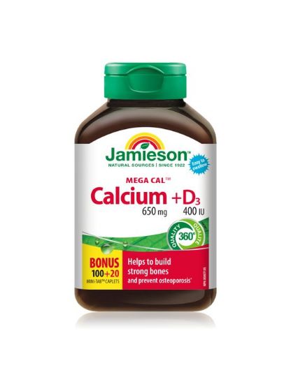 Jamieson Kalcij 650 mg in Vitamin D3 400 I.E., 120 tablet