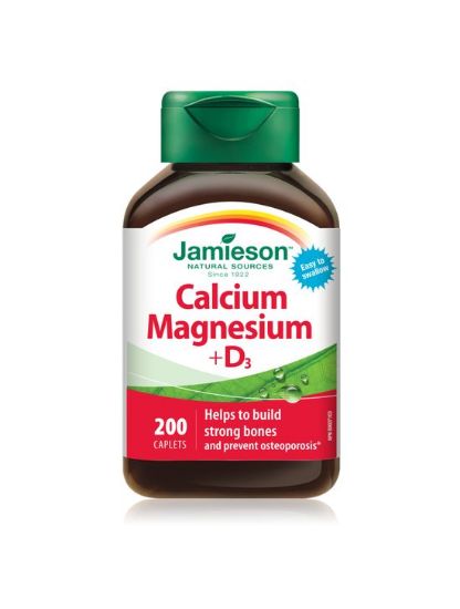 Jamieson Kalcij, Magnezij in Vitamin D3, 200 tablet